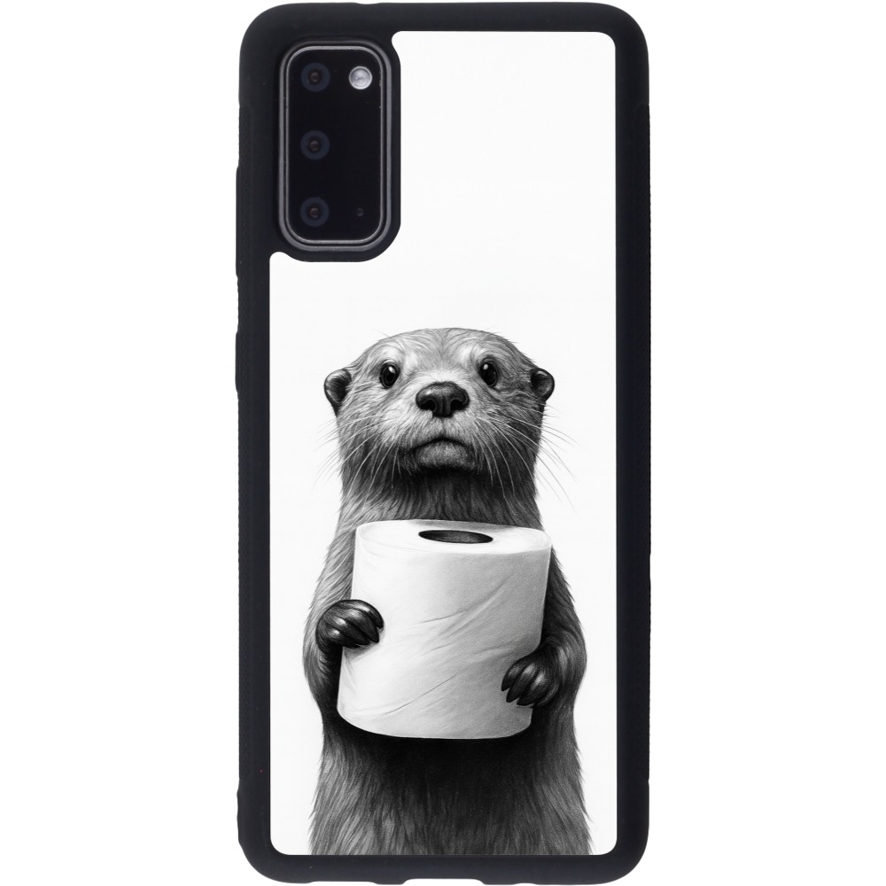 Coque Samsung Galaxy S20 - Silicone rigide noir Loutre papier de toilette