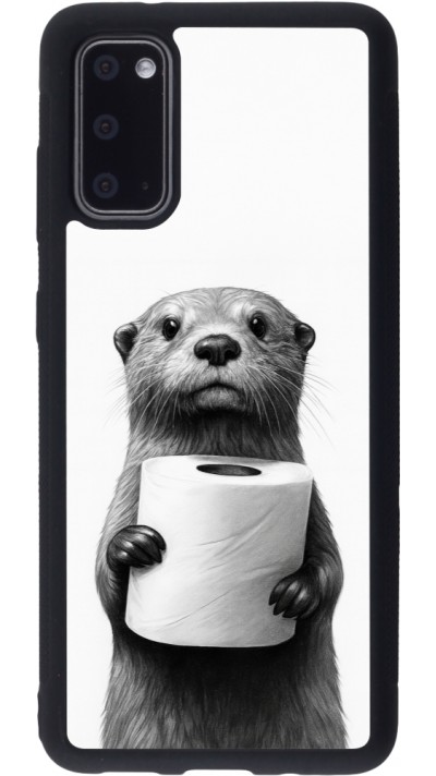 Coque Samsung Galaxy S20 - Silicone rigide noir Loutre papier de toilette