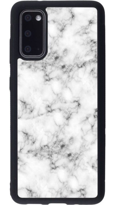 Coque Samsung Galaxy S20 - Silicone rigide noir Marble 01