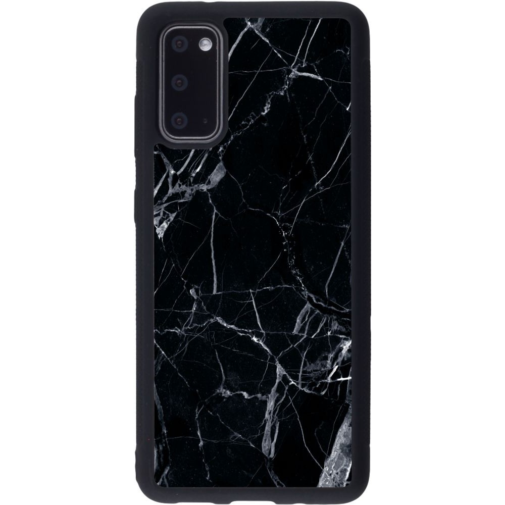 Coque Samsung Galaxy S20 - Silicone rigide noir Marble Black 01