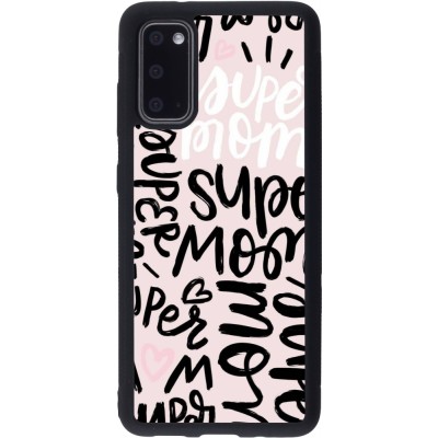 Coque Samsung Galaxy S20 - Silicone rigide noir Mom 2024 Super mom