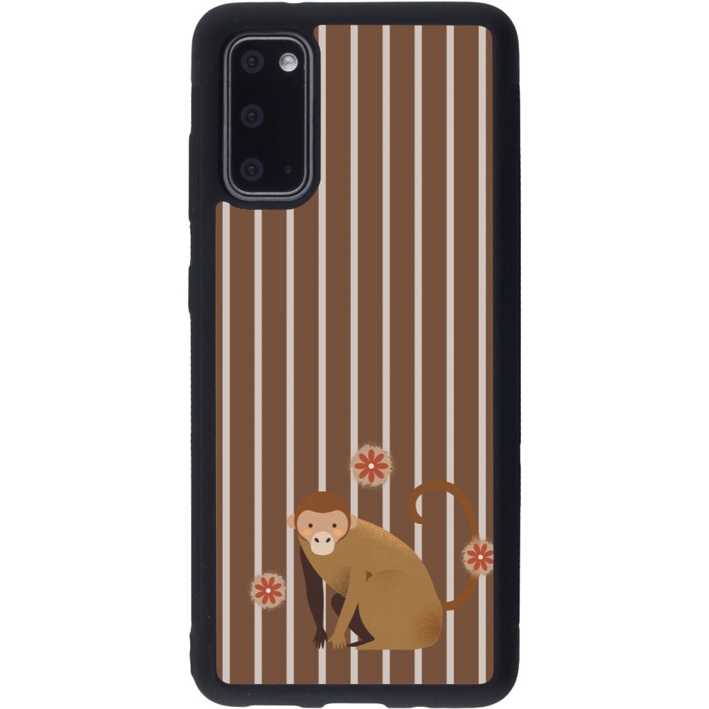 Samsung Galaxy S20 Case Hülle - Silikon schwarz Monkey with stripes