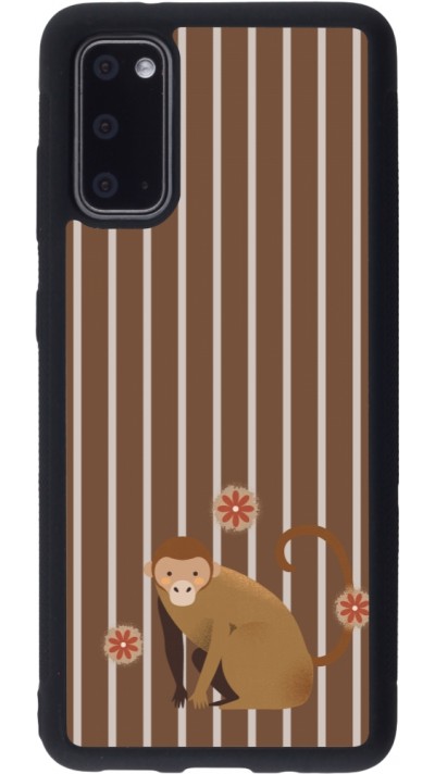 Samsung Galaxy S20 Case Hülle - Silikon schwarz Monkey with stripes