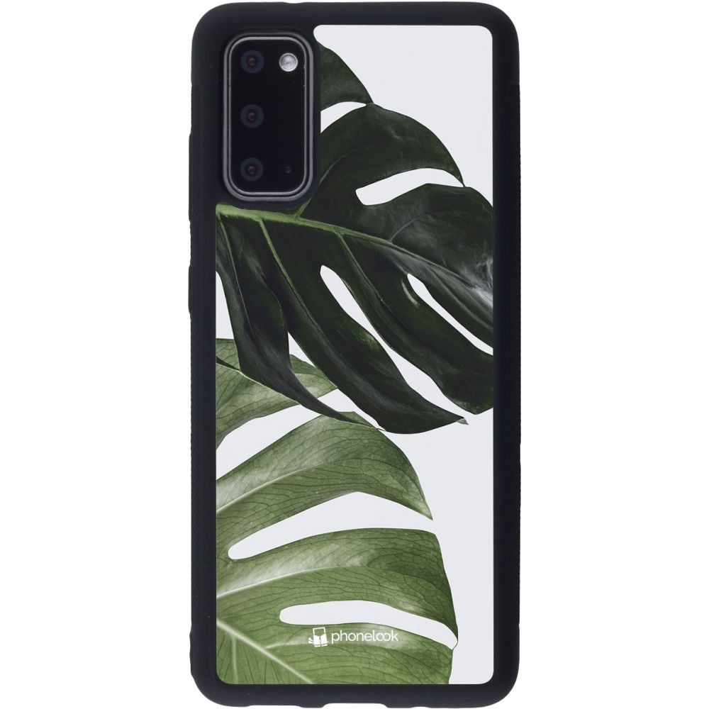 Coque Samsung Galaxy S20 - Silicone rigide noir Monstera Plant