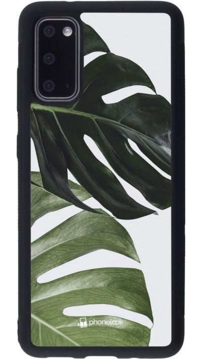 Coque Samsung Galaxy S20 - Silicone rigide noir Monstera Plant