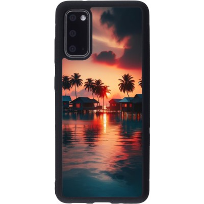 Coque Samsung Galaxy S20 - Silicone rigide noir Paradis Maldives