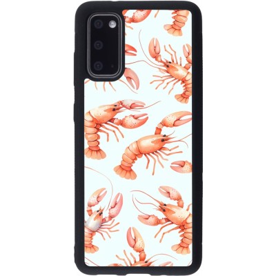 Samsung Galaxy S20 Case Hülle - Silikon schwarz Muster von pastellfarbenen Hummern
