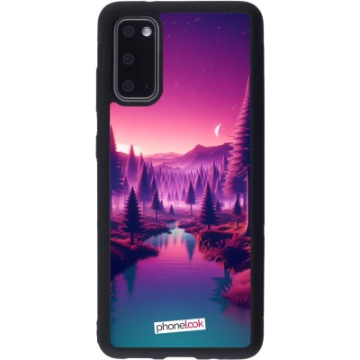 Samsung Galaxy S20 Case Hülle - Silikon schwarz Lila-rosa Landschaft