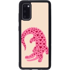 Coque Samsung Galaxy S20 - Silicone rigide noir Pink crocodile 2026