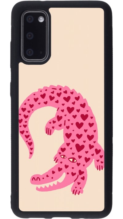 Coque Samsung Galaxy S20 - Silicone rigide noir Pink crocodile 2026