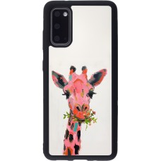 Coque Samsung Galaxy S20 - Silicone rigide noir Pink Girafe Paint