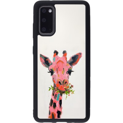 Samsung Galaxy S20 Case Hülle - Silikon schwarz Pink Girafe Paint