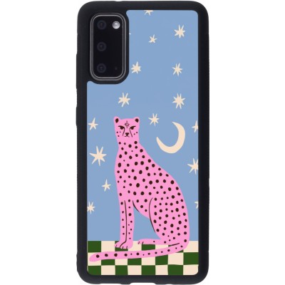 Coque Samsung Galaxy S20 - Silicone rigide noir Pink leopard with stars 2026