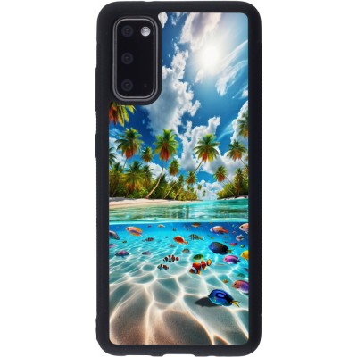 Coque Samsung Galaxy S20 - Silicone rigide noir Plage Paradis