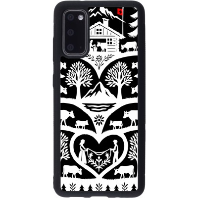 Coque Samsung Galaxy S20 - Silicone rigide noir Poya Suisse 2 noir