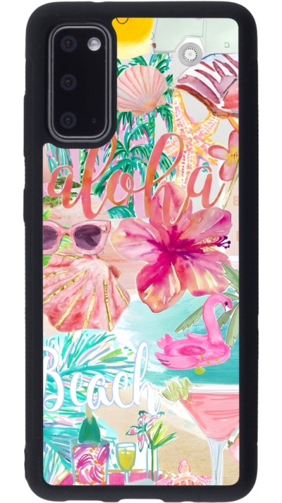 Samsung Galaxy S20 Case Hülle - Silikon schwarz Preppy Collage Aloha