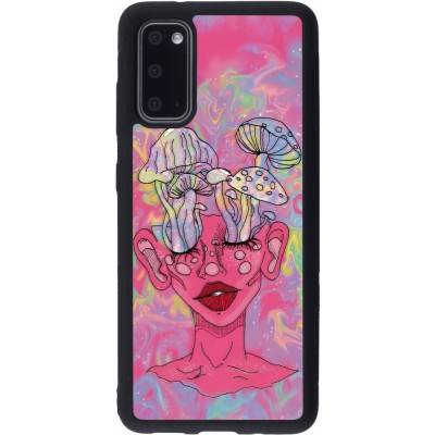 Coque Samsung Galaxy S20 - Silicone rigide noir Psychedelic pink mushroom