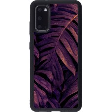 Samsung Galaxy S20 Case Hülle - Silikon schwarz Purple Light Leaves