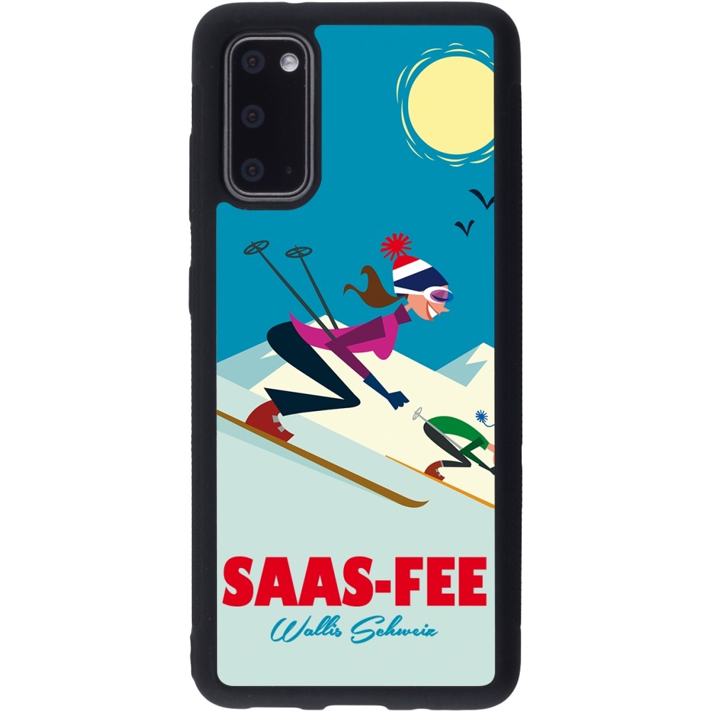 Samsung Galaxy S20 Case Hülle - Silikon schwarz Saas-Fee Ski Downhill