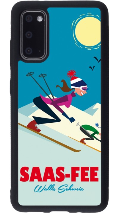 Samsung Galaxy S20 Case Hülle - Silikon schwarz Saas-Fee Ski Downhill