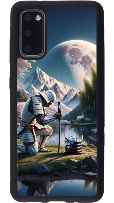 Samsung Galaxy S20 Case Hülle - Silikon schwarz Samurai Katana Mond