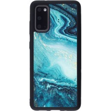 Coque Samsung Galaxy S20 - Silicone rigide noir Sea Foam Blue