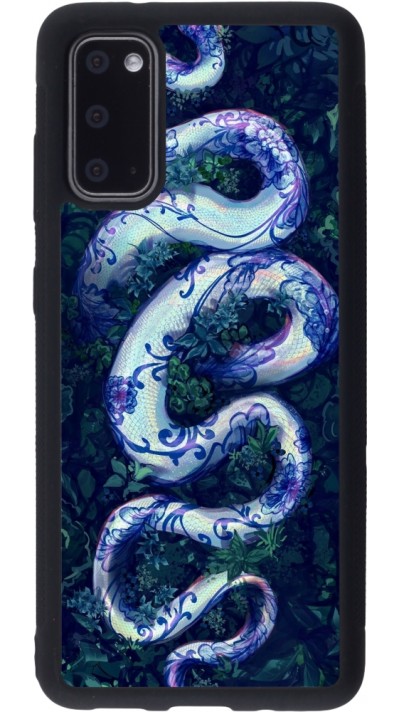 Samsung Galaxy S20 Case Hülle - Silikon schwarz Snake Blue Anaconda
