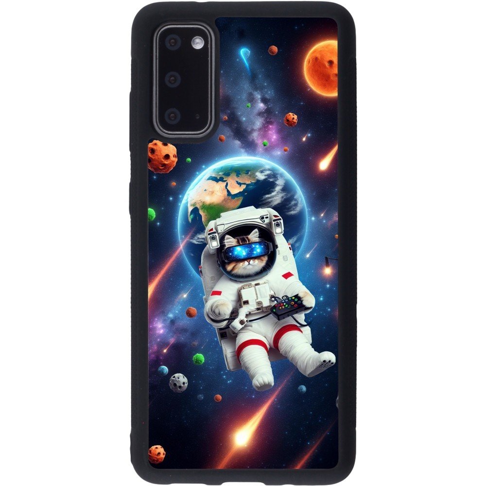 Samsung Galaxy S20 Case Hülle - Silikon schwarz VR SpaceCat Odyssee