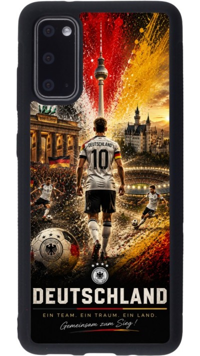 Coque Samsung Galaxy S20 - Silicone rigide noir Football Allemagne splash 2026