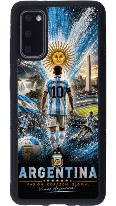 Coque Samsung Galaxy S20 - Silicone rigide noir Football Argentine splash 2026