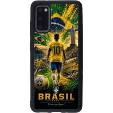 Coque Samsung Galaxy S20 - Silicone rigide noir Football Brésil splash 2026