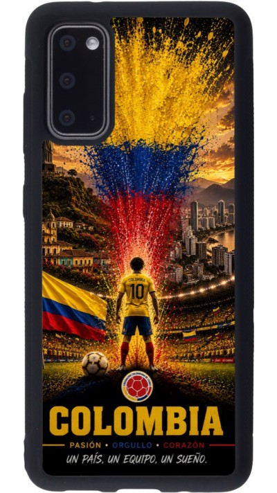 Coque Samsung Galaxy S20 - Silicone rigide noir Football Colombie splash 2026