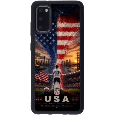 Coque Samsung Galaxy S20 - Silicone rigide noir Football États-Unis splash 2026