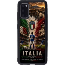 Coque Samsung Galaxy S20 - Silicone rigide noir Football Italie splash 2026