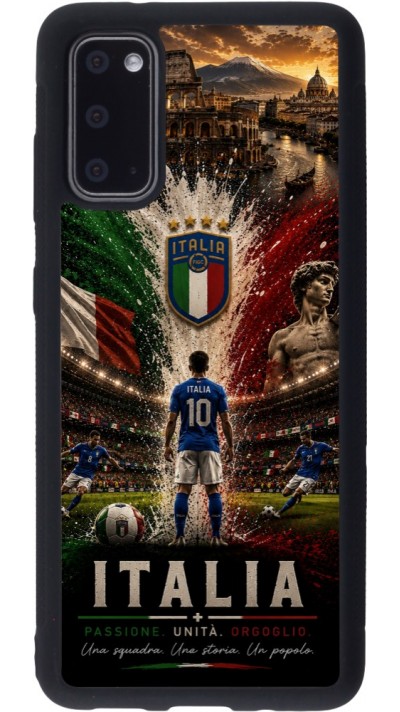 Coque Samsung Galaxy S20 - Silicone rigide noir Football Italie splash 2026
