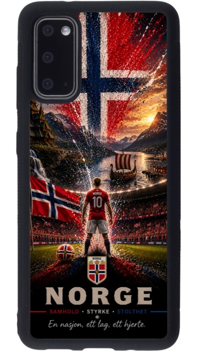 Coque Samsung Galaxy S20 - Silicone rigide noir Football Norvège splash 2026
