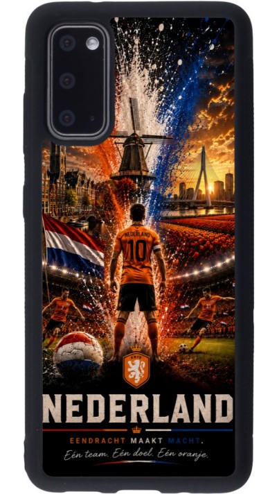 Coque Samsung Galaxy S20 - Silicone rigide noir Football Pays-Bas splash 2026