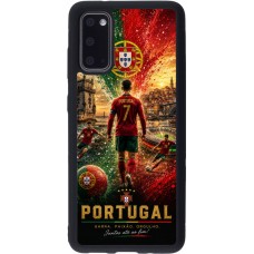 Coque Samsung Galaxy S20 - Silicone rigide noir Football Portugal splash 2026