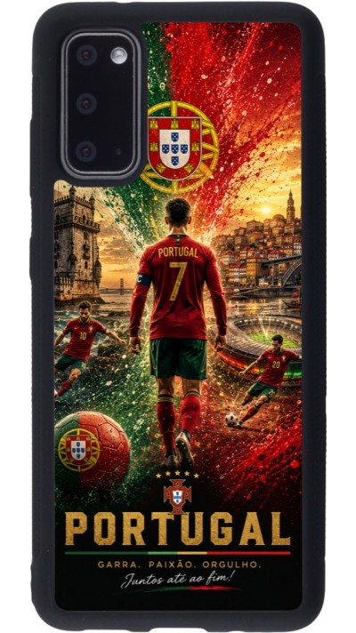 Coque Samsung Galaxy S20 - Silicone rigide noir Football Portugal splash 2026