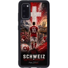 Coque Samsung Galaxy S20 - Silicone rigide noir Football Schweiz splash 2026