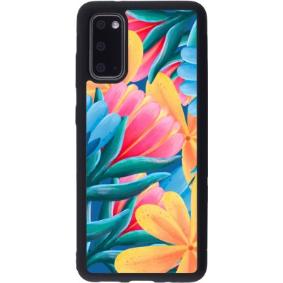 Samsung Galaxy S20 Case Hülle - Silikon schwarz Spring 23 colorful flowers