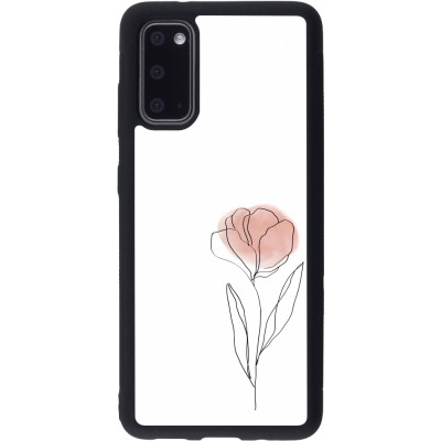 Samsung Galaxy S20 Case Hülle - Silikon schwarz Spring 23 minimalist flower