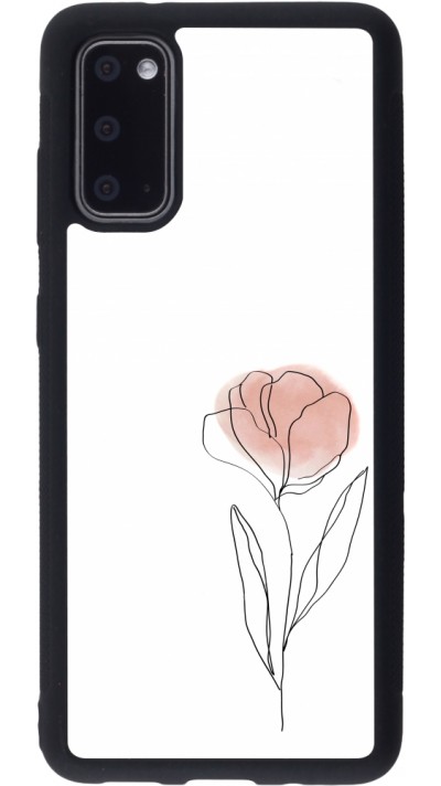 Samsung Galaxy S20 Case Hülle - Silikon schwarz Spring 23 minimalist flower