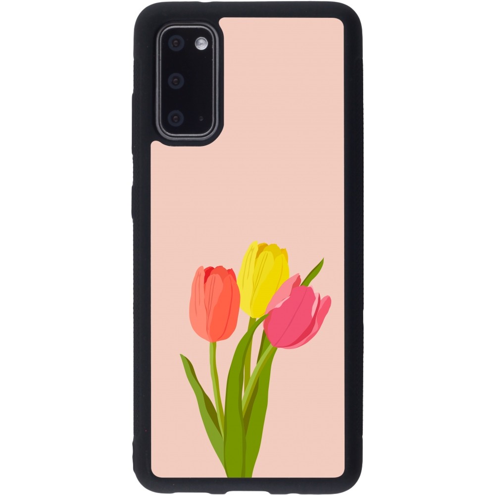 Samsung Galaxy S20 Case Hülle - Silikon schwarz Spring 23 tulip trio