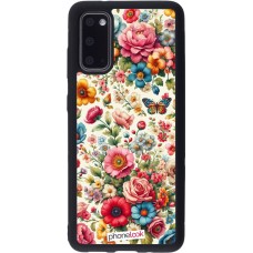 Coque Samsung Galaxy S20 - Silicone rigide noir Spring 25 printemps fleuri