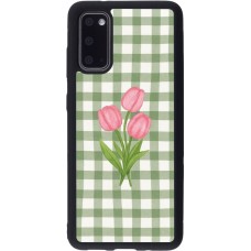 Coque Samsung Galaxy S20 - Silicone rigide noir Green vichy tulips 2026
