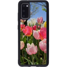 Coque Samsung Galaxy S20 - Silicone rigide noir Tulips 2026