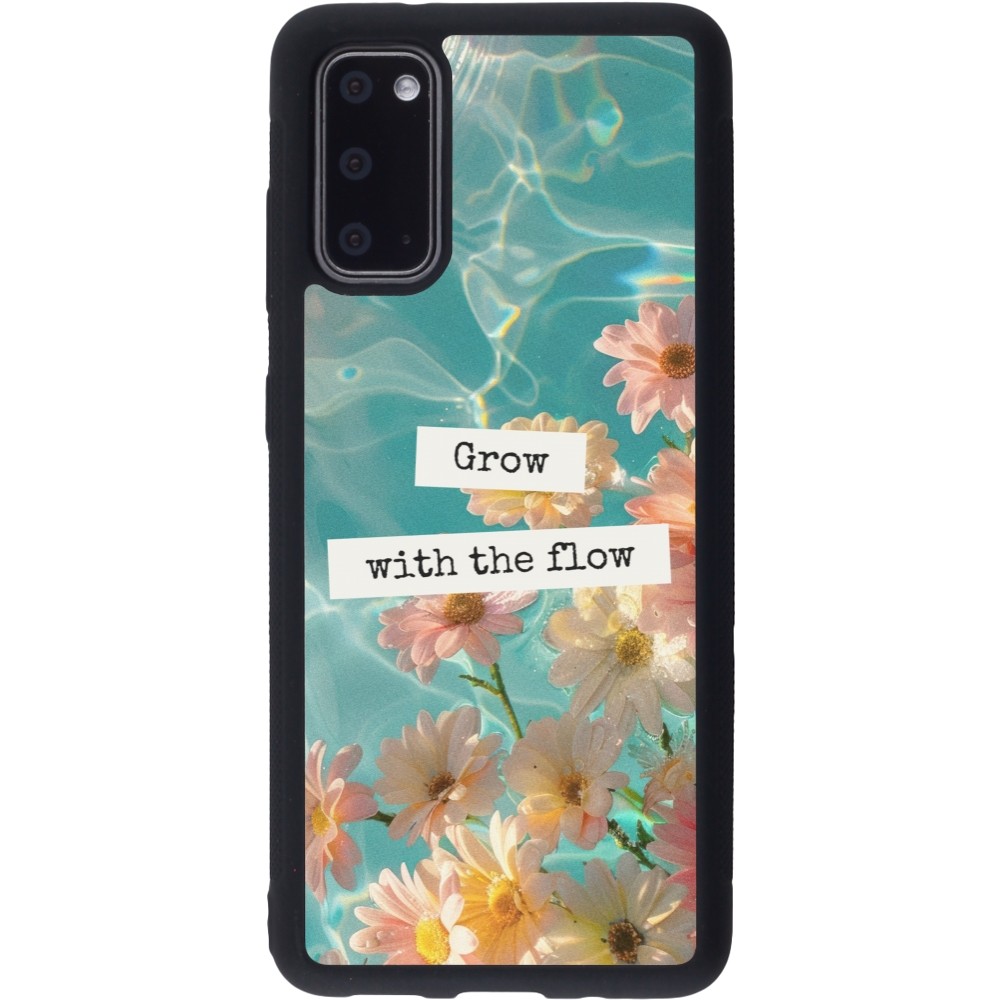 Samsung Galaxy S20 Case Hülle - Silikon schwarz Summer 2025 Grow with the flow