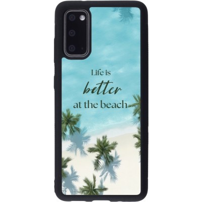 Coque Samsung Galaxy S20 - Silicone rigide noir Summer 2025 Life is better at the beach