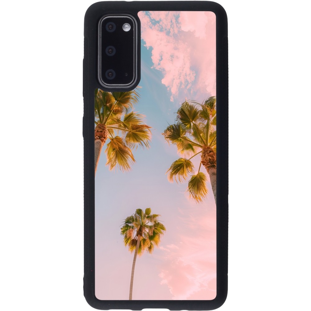 Coque Samsung Galaxy S20 - Silicone rigide noir Summer 2025 Palmiers